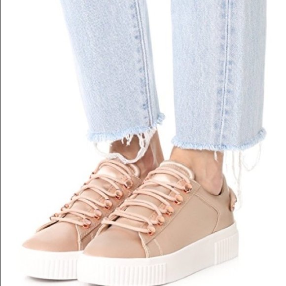 Kendall & Kylie Shoes - SALE Kendall & Kylie Blush Pink Satin Platform Sneakers Sz 7.5
